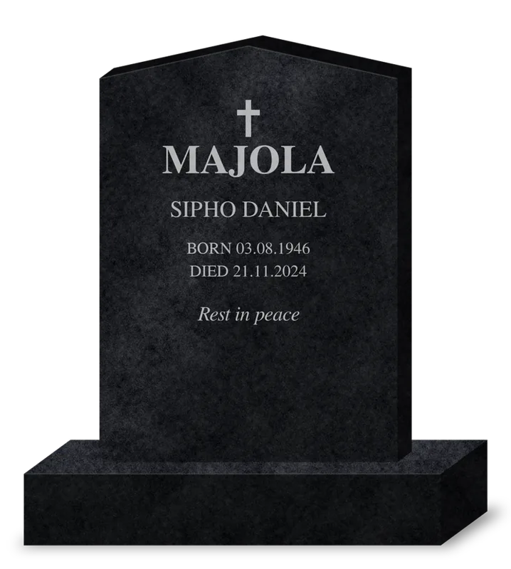 Pitched top upright headstone