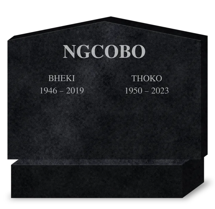 Landscape pitched companion headstone